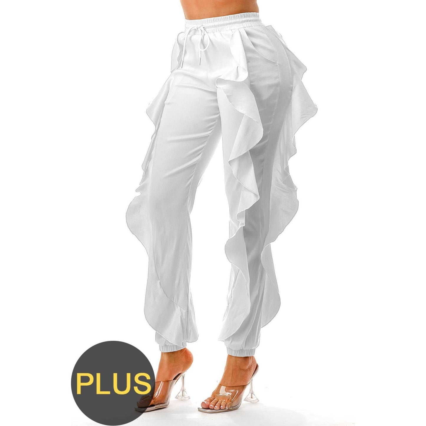 Plus Size Ruffle Joggers Pants