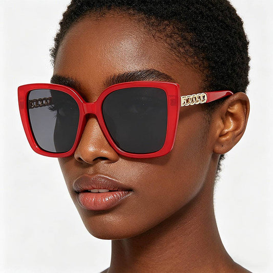 Curb Chain Box Cateye Sunglasses