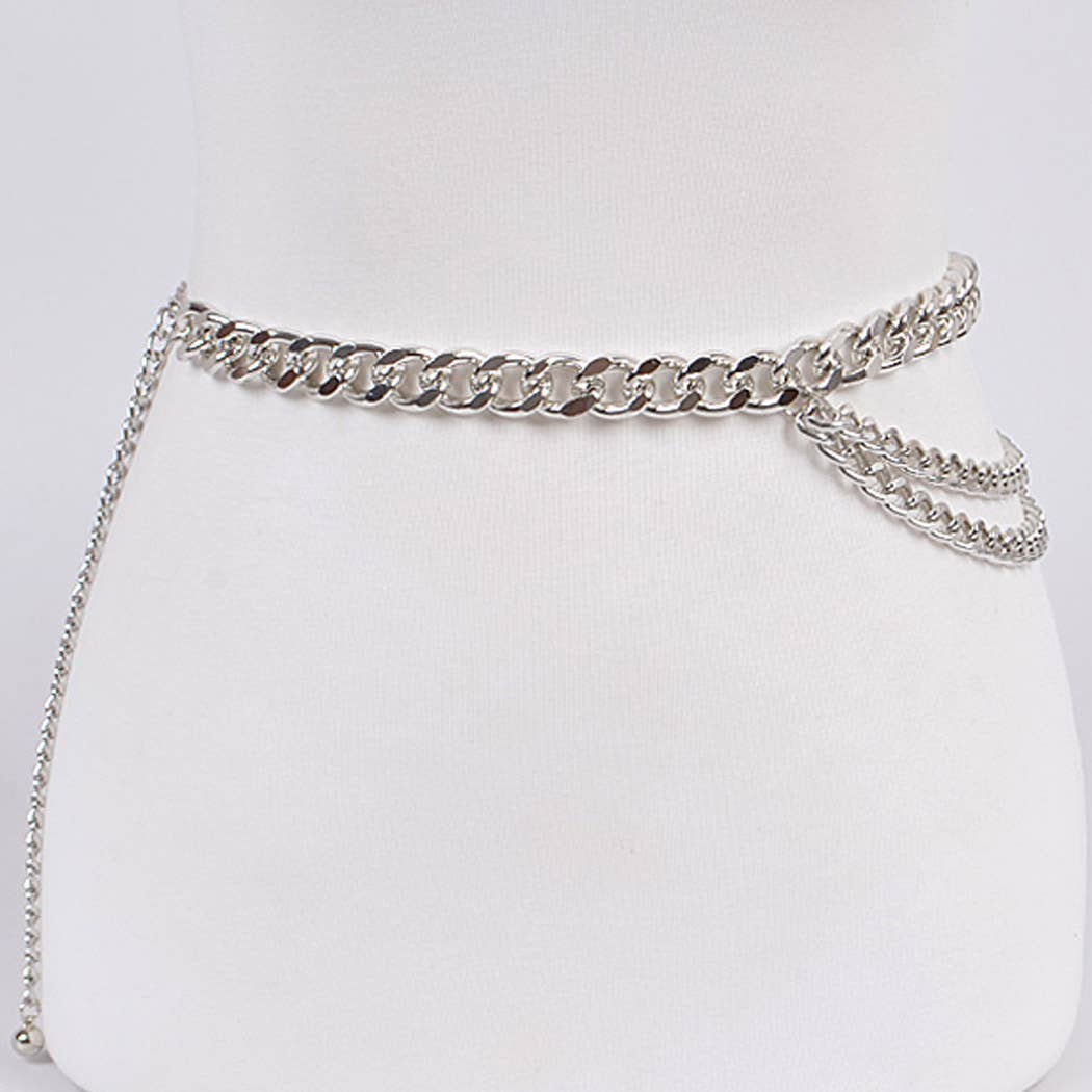 Plus Size Layered Chain Belt