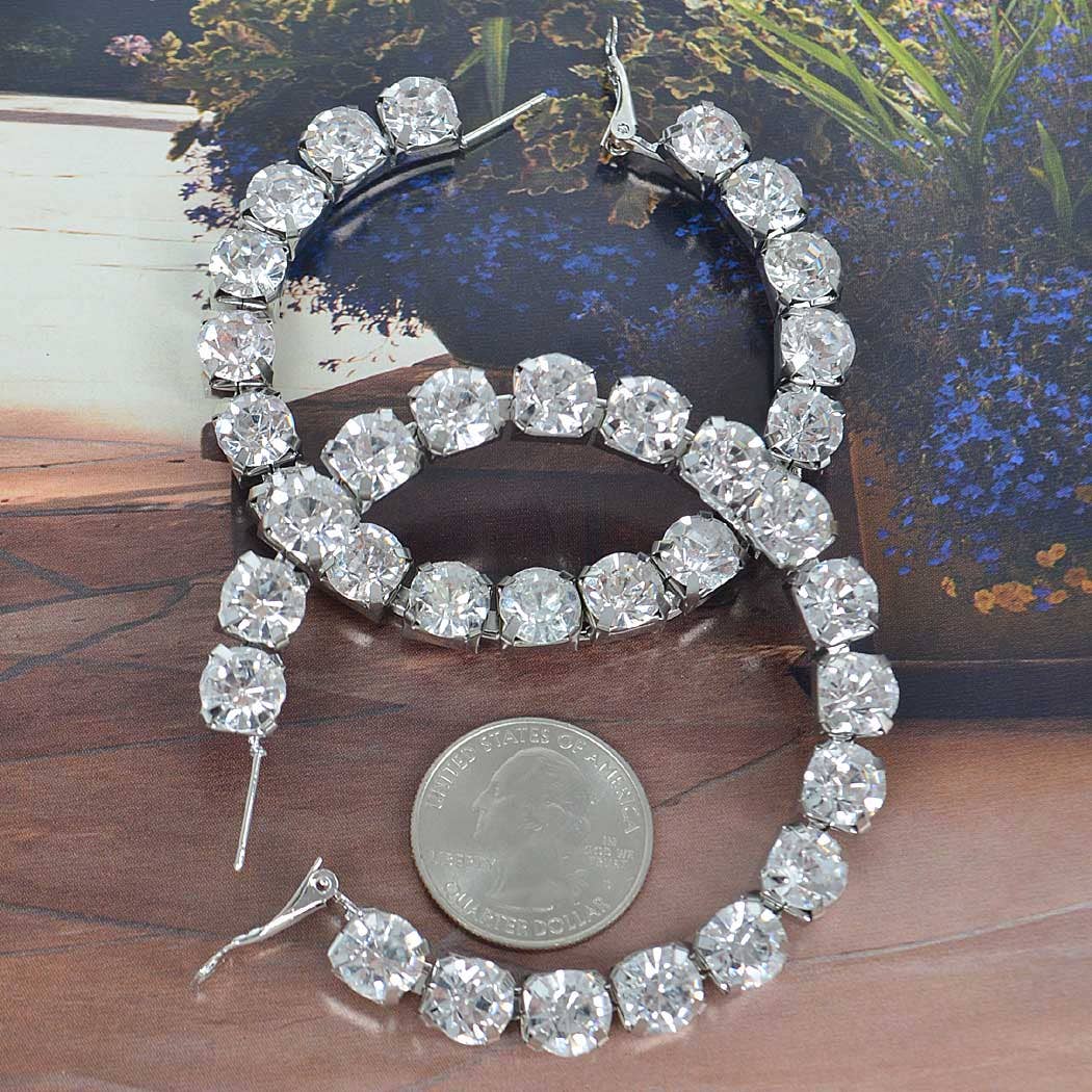Rhinestone Hoop Earring