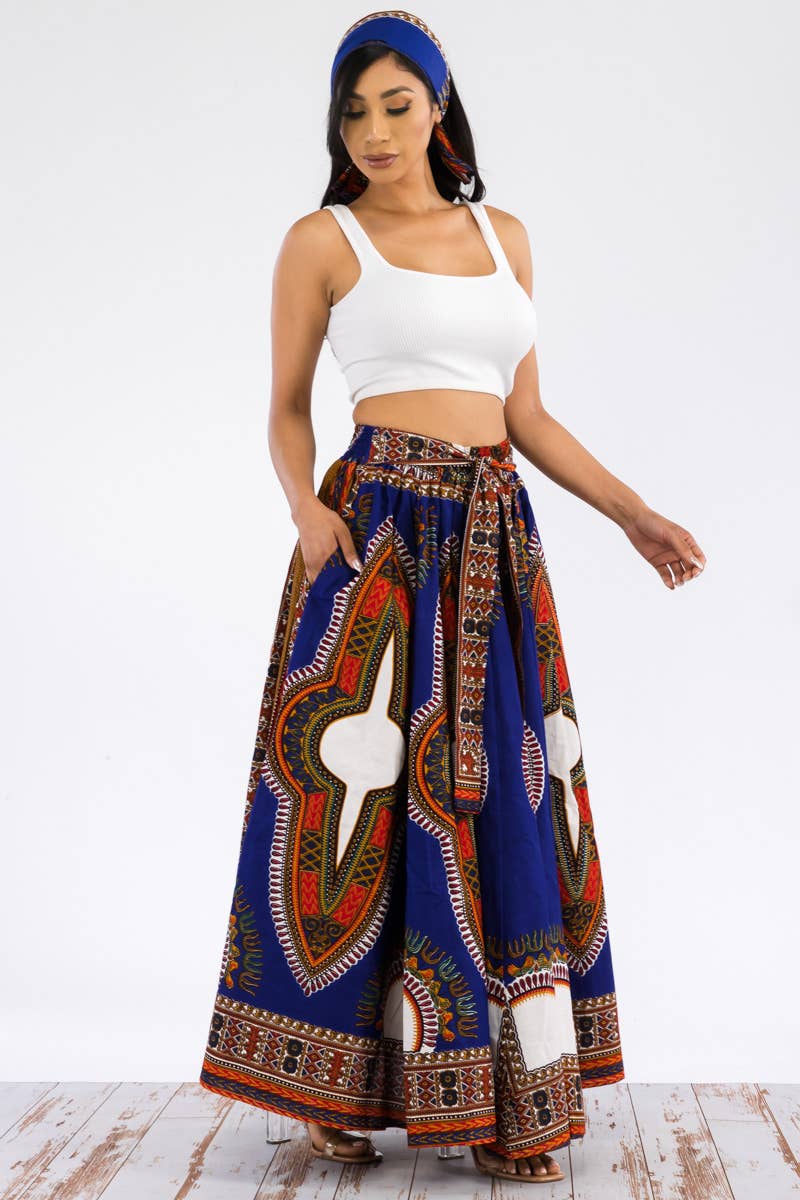 7001-D2 - Elastic Pleated Skirt with Headband