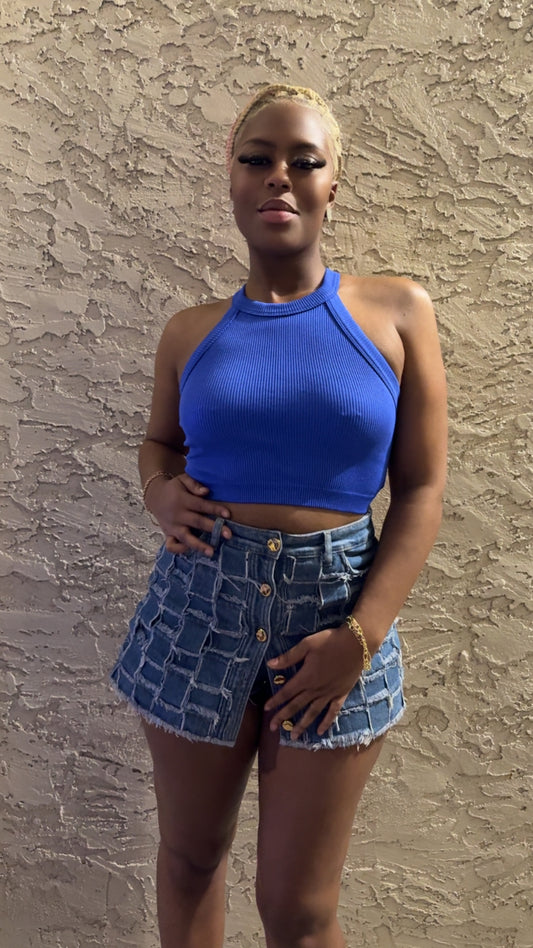 Denim skort