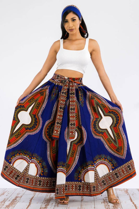 7001-D2 - Elastic Pleated Skirt with Headband