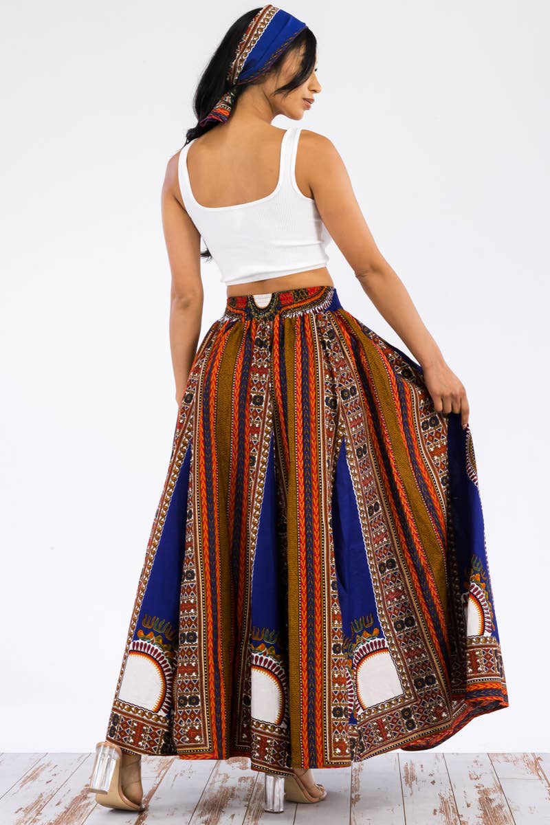 7001-D2 - Elastic Pleated Skirt with Headband