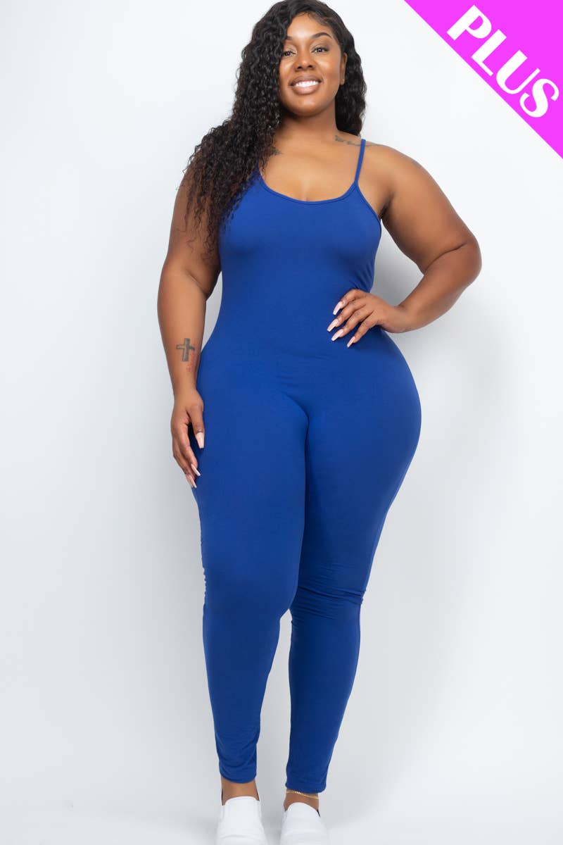 Plus Size Solid Bodycon Jumpsuit