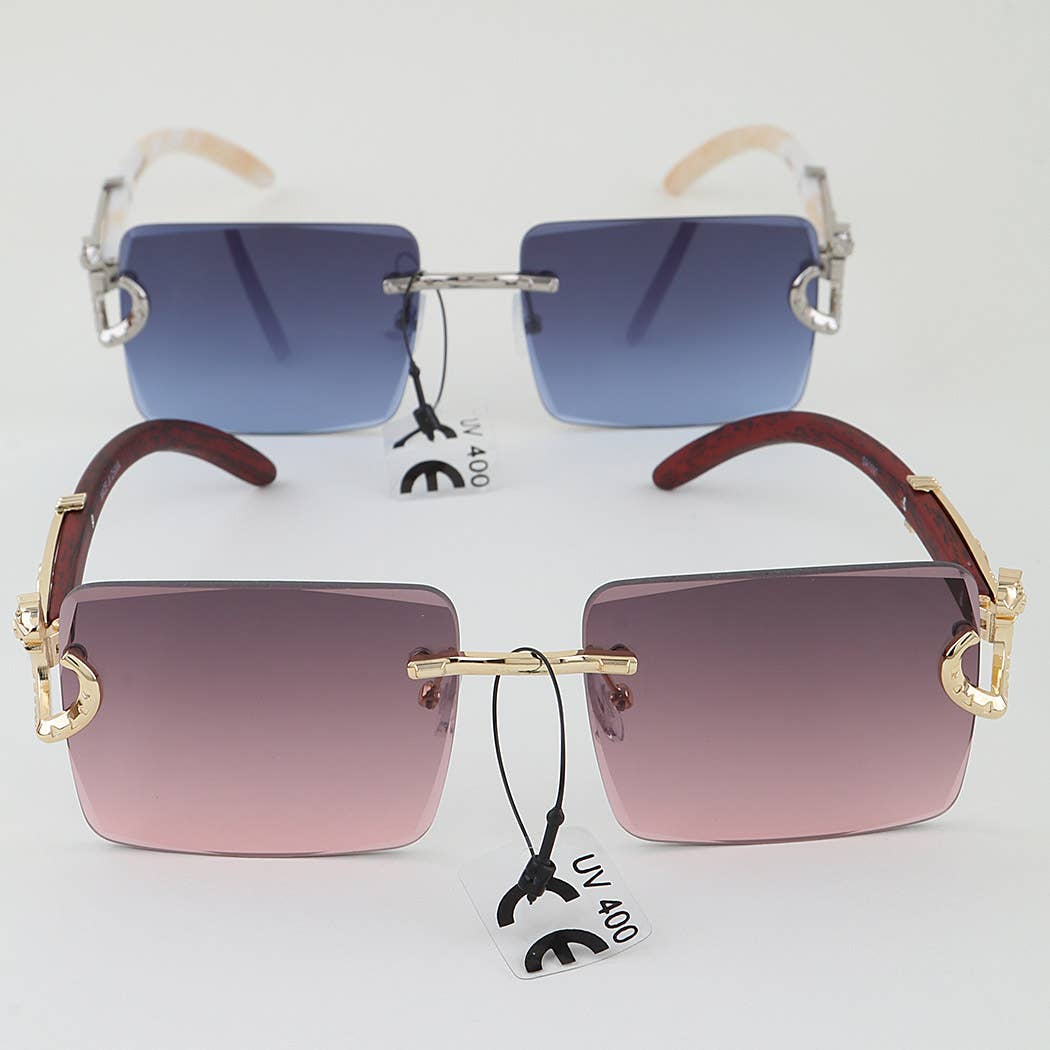 Luxury Cheetah Rimless Sunglasses