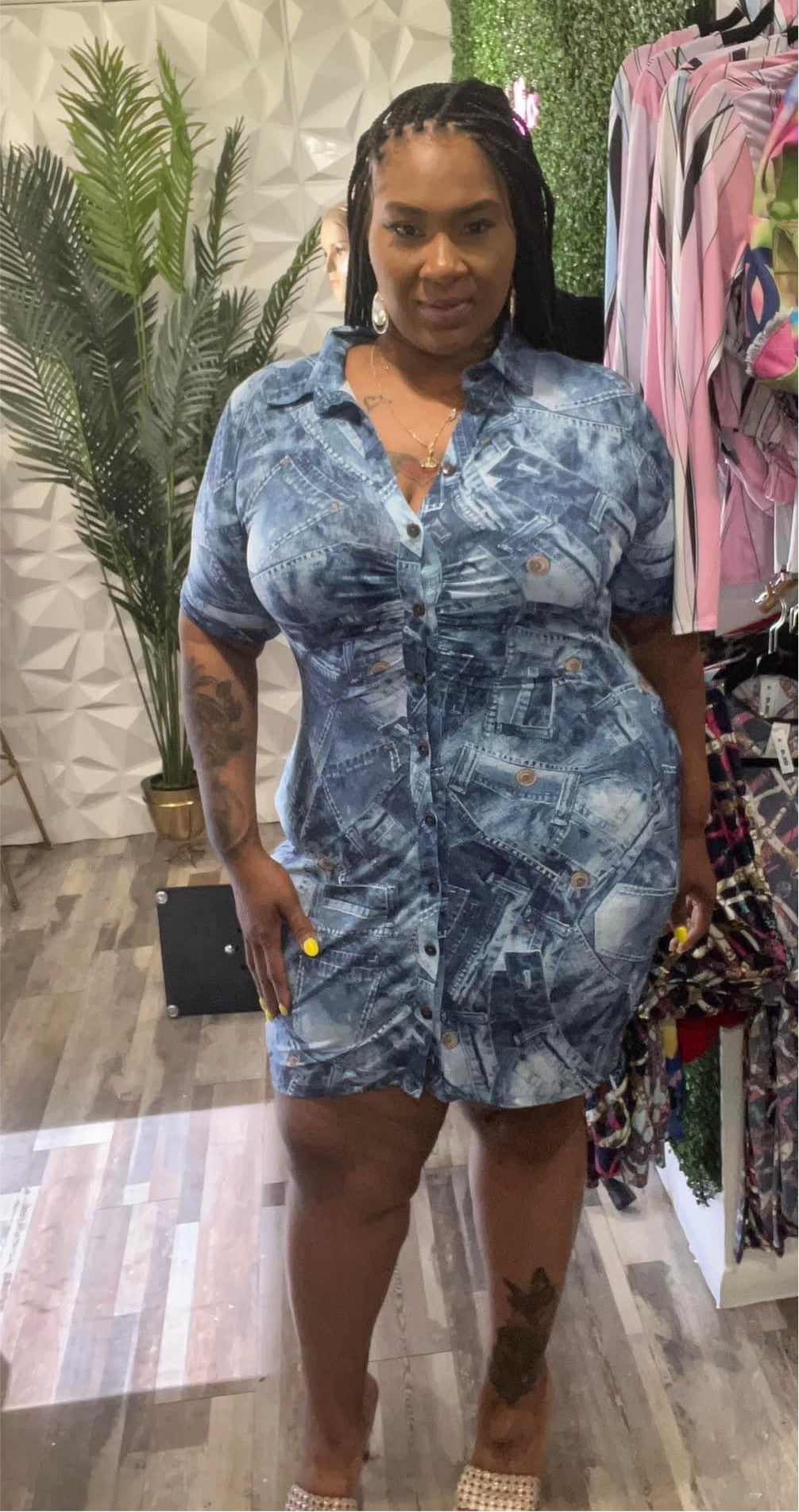 Denim Patchwork Dress