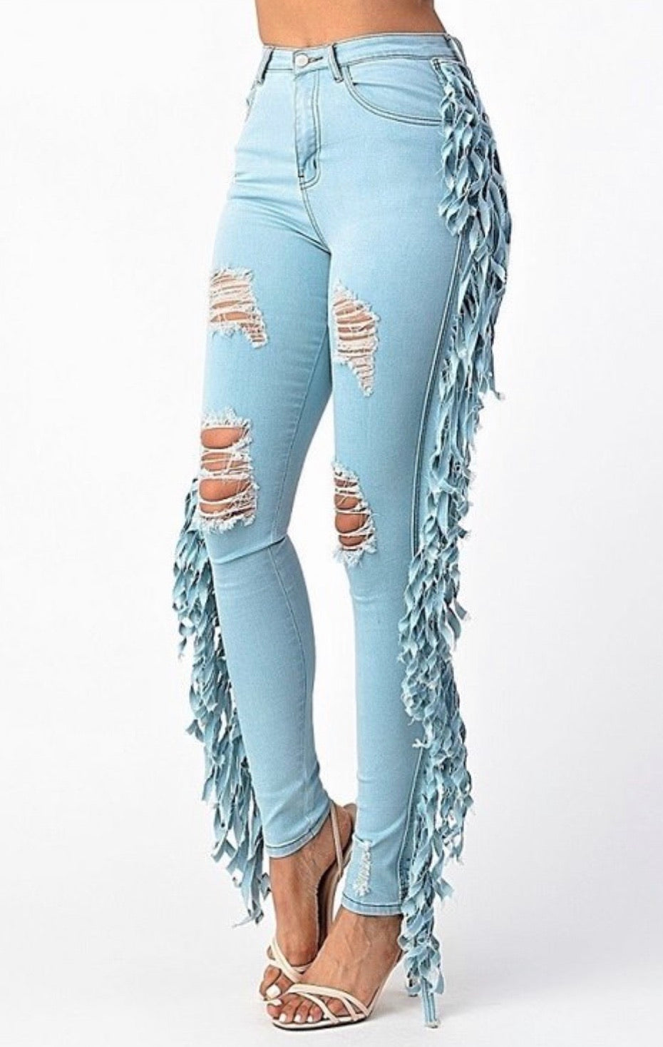 Regular Size Denim Fringe