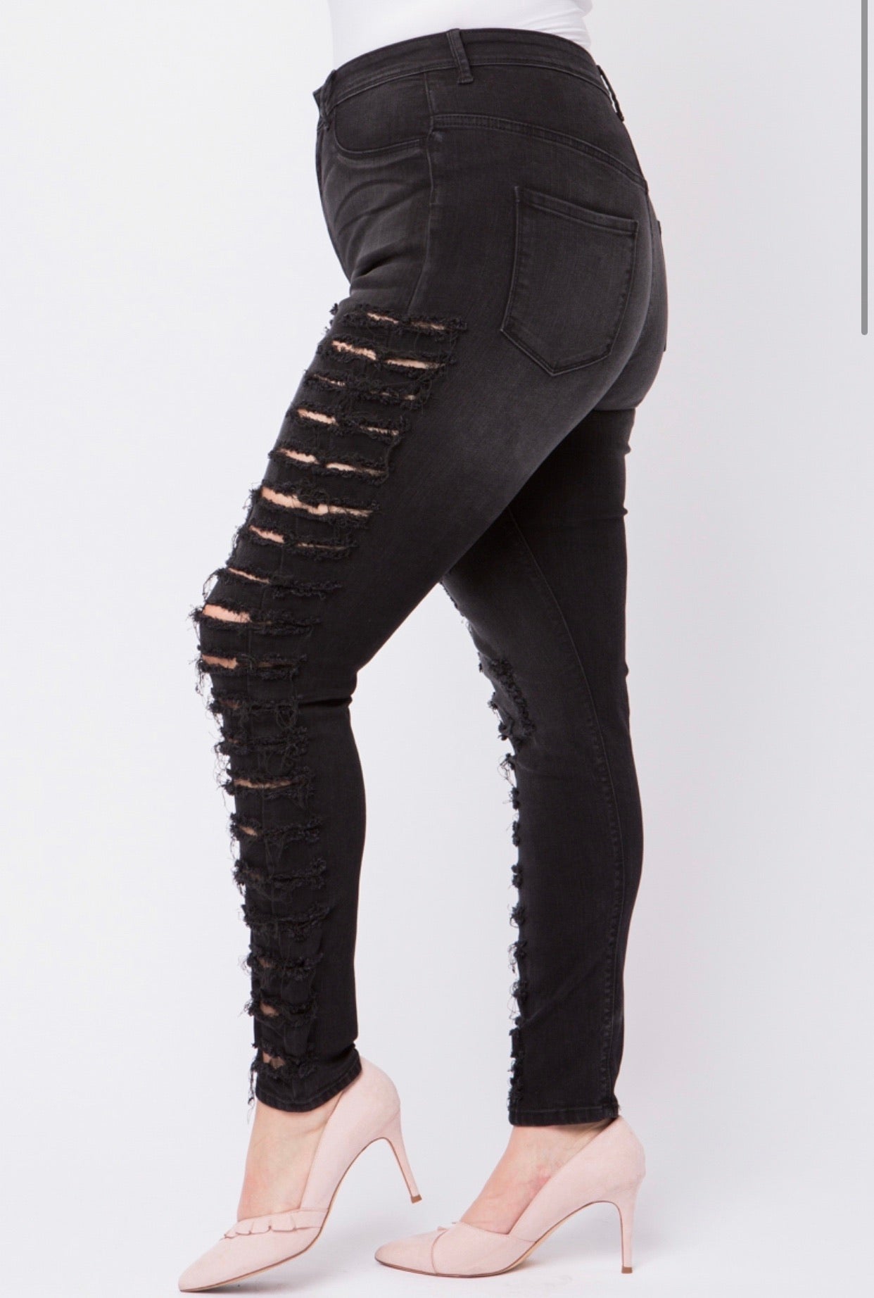 Side slit jeans