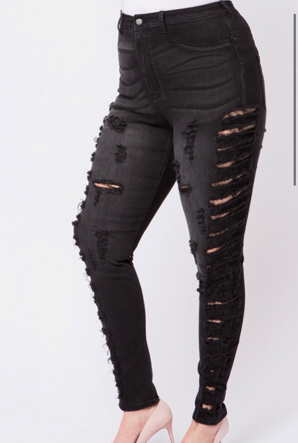 Side slit jeans