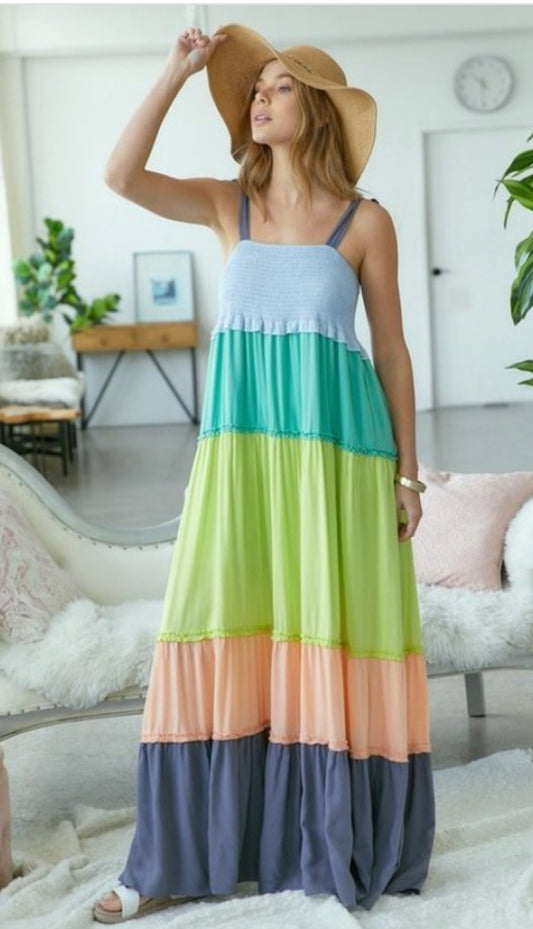 Colorblocking Maxi Dress