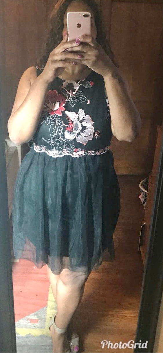 Floral tulle party dress