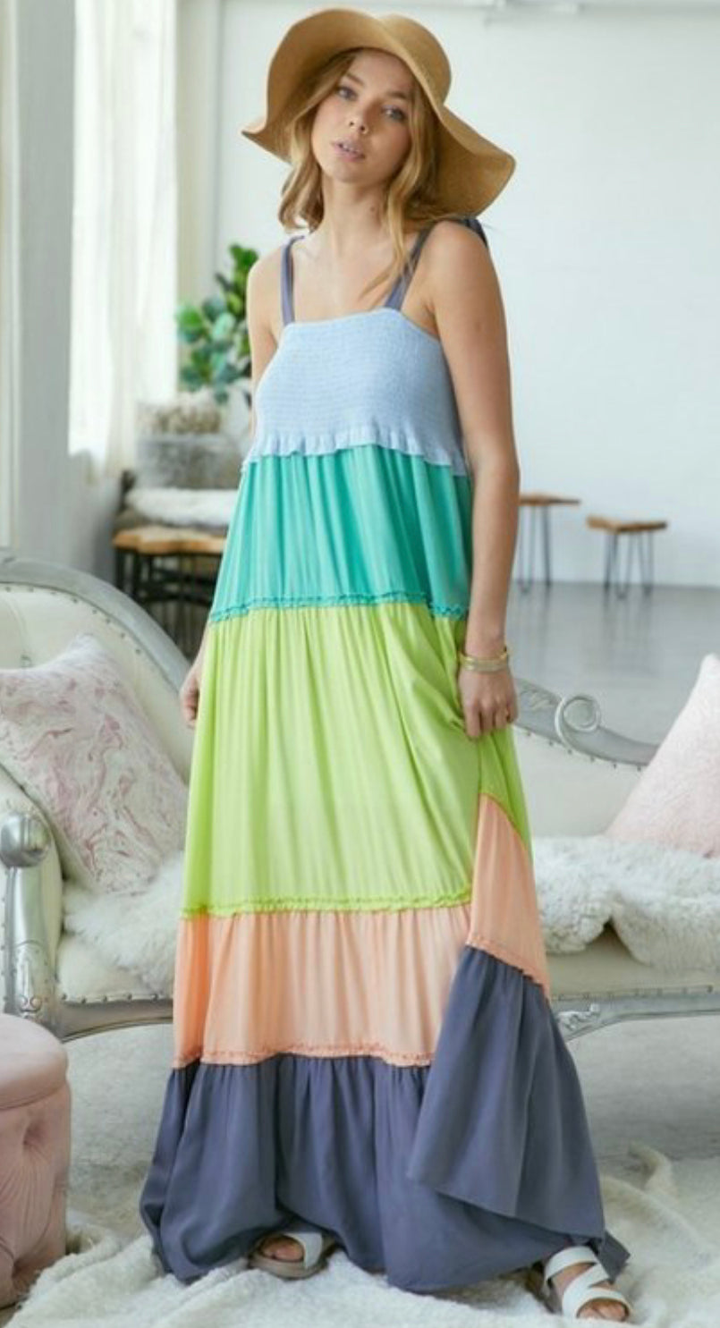 Colorblocking Maxi Dress