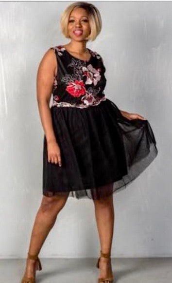 Floral tulle party dress