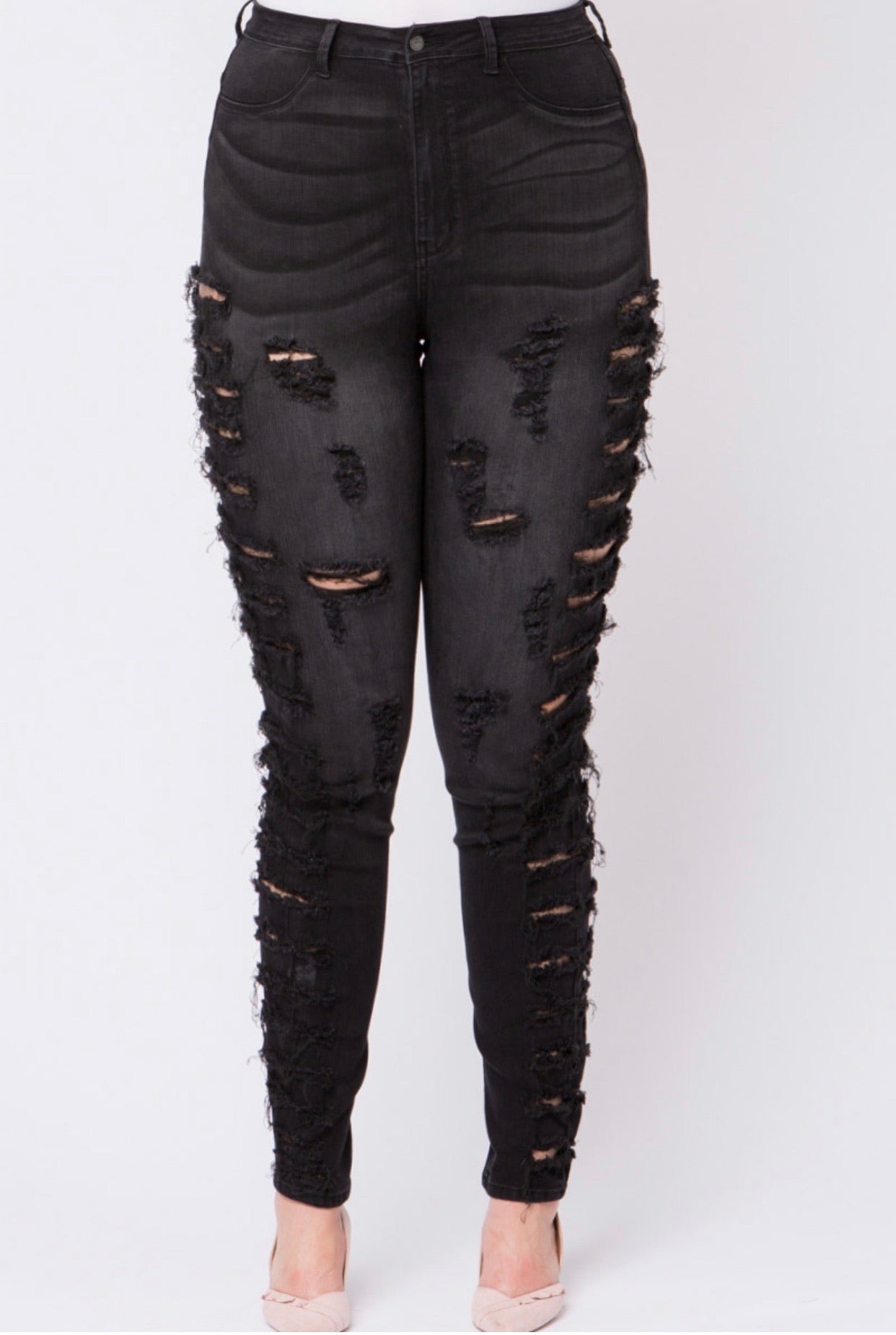 Side slit jeans