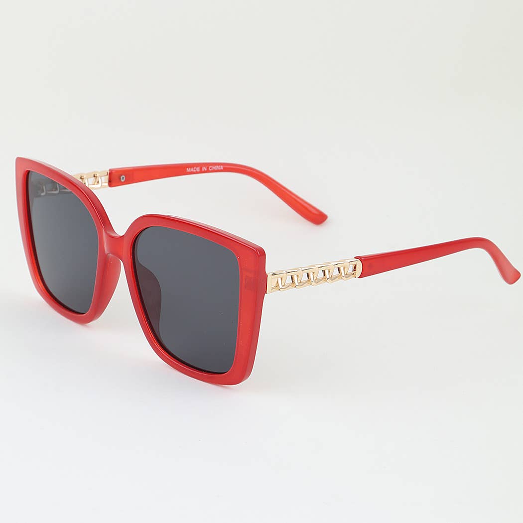 Curb Chain Box Cateye Sunglasses