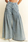 PLUS SIZE DENIM WIDE LEG FLARED PANTS