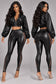 PLEATHER ZIP UP CROPPED JACKET