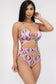 Swirl Print Halter Bikini Set-Regular Size