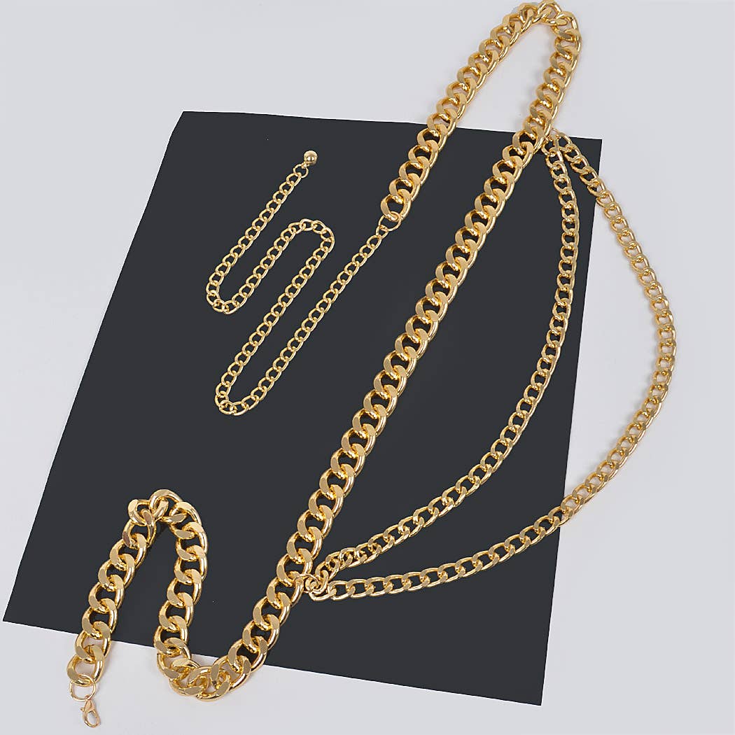 Plus Size Layered Chain Belt