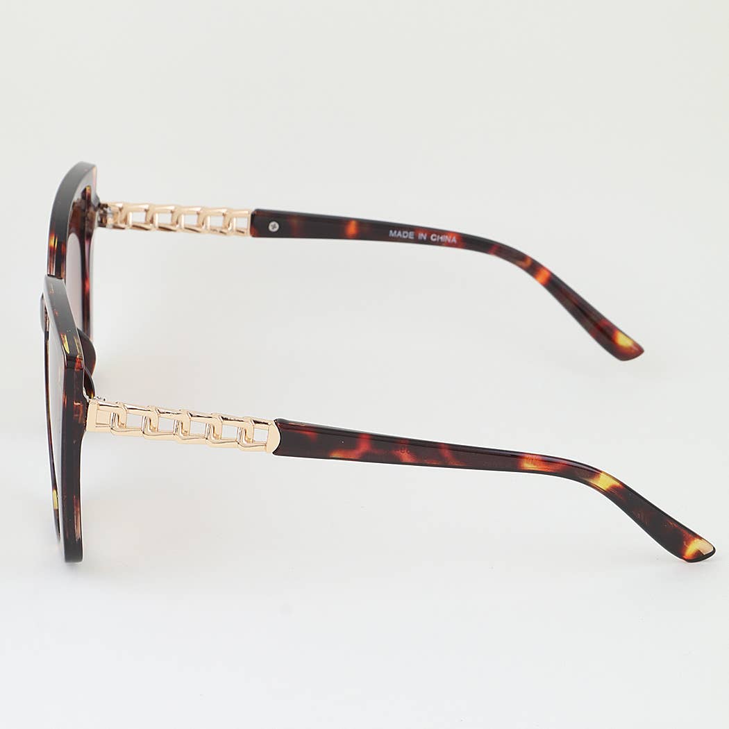 Curb Chain Box Cateye Sunglasses