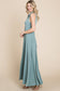 ETD-8903-PL Plus Size Solid Venezia V-Neck Maxi Dress