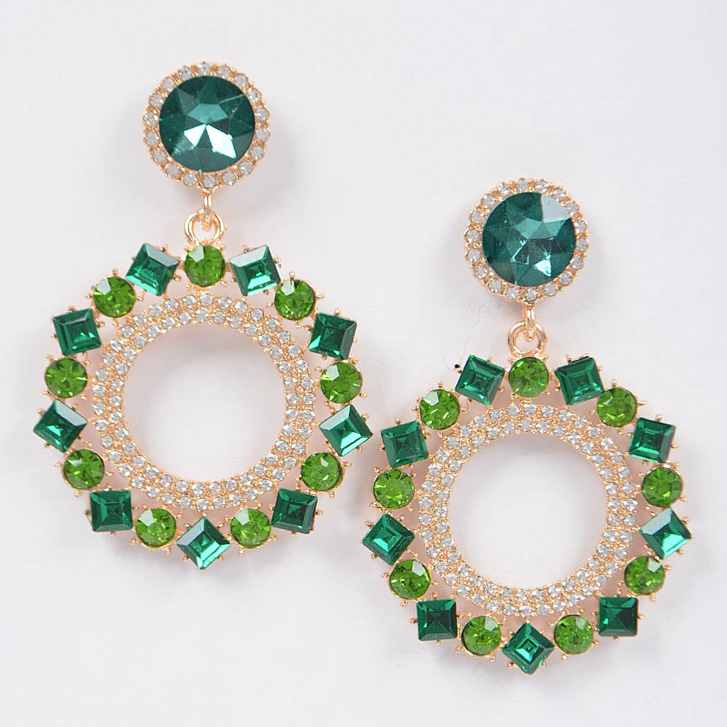 Rhinestone Earring - 2 x 3" Design