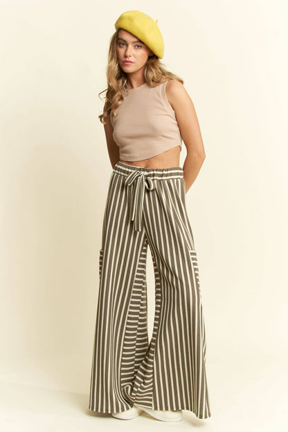 STRIPE WIDE LEG PANTS
