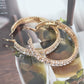 Multi Rhinestone 60mm Hoop Earring
