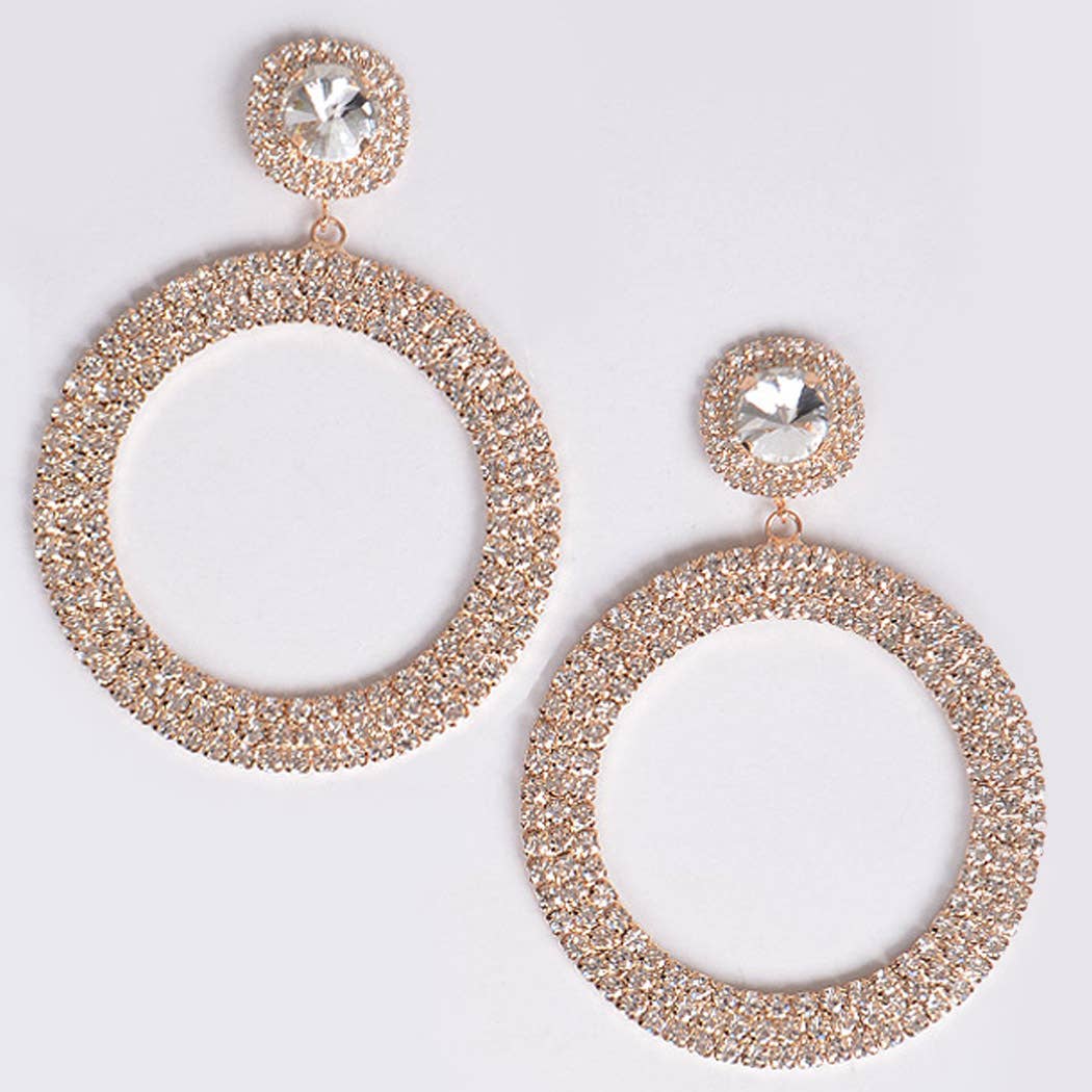 Luxury Rhinestone Circular Earrings