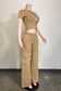 MINERAL WASH SAFETY PIN ASYM CUT TOP & PANT SET
