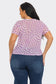 Plus Size Mesh See Through Checker Print Top