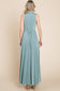 ETD-8903-PL Plus Size Solid Venezia V-Neck Maxi Dress