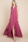 ETD-8903-PL Plus Size Solid Venezia V-Neck Maxi Dress