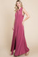 ETD-8903-PL Plus Size Solid Venezia V-Neck Maxi Dress