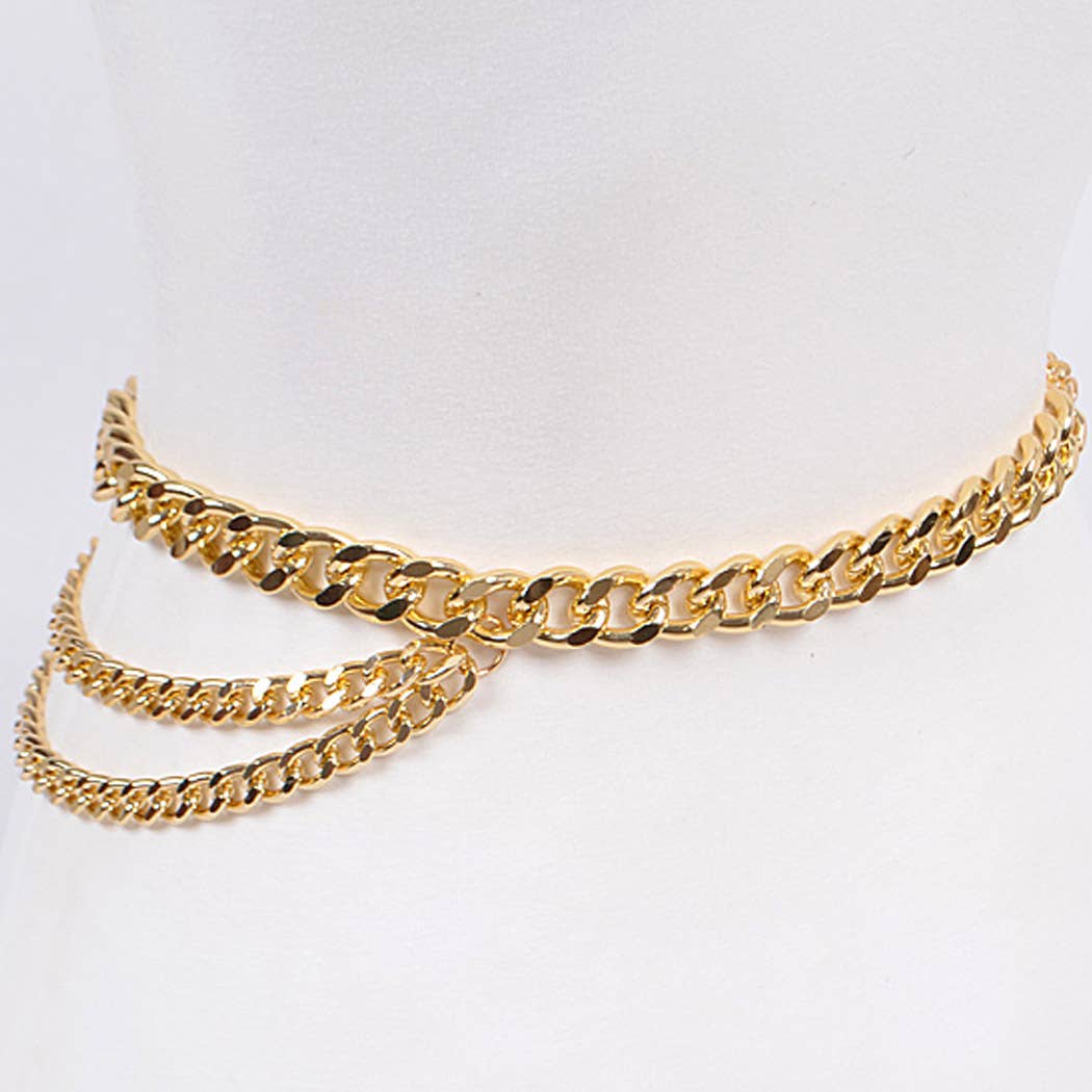 Plus Size Layered Chain Belt