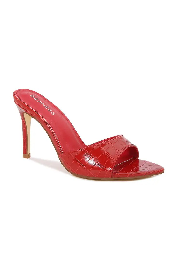 BS-JESSA - Croc-Embossed Stiletto Slide Heels