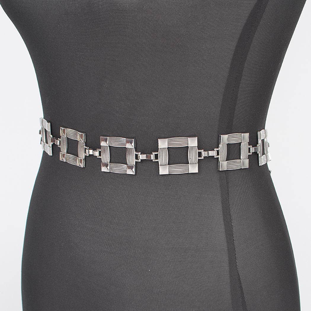 Square Metal Plus Size Chain Belt