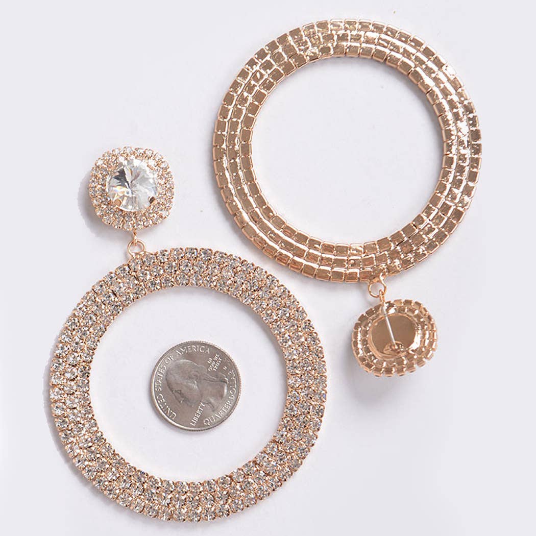Luxury Rhinestone Circular Earrings