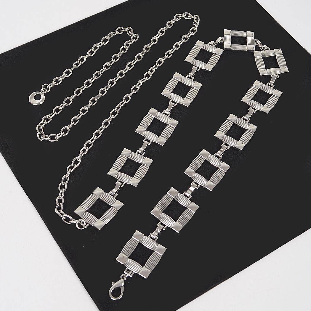 Square Metal Plus Size Chain Belt