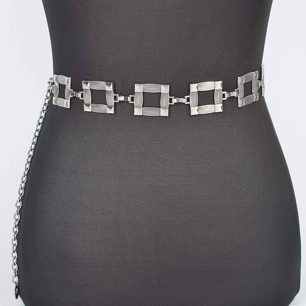 Square Metal Plus Size Chain Belt