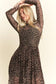 PLUS SIZE LONG SLEEVE MOCK NECK ANIMAL PRINT MESH MAXI DRESS