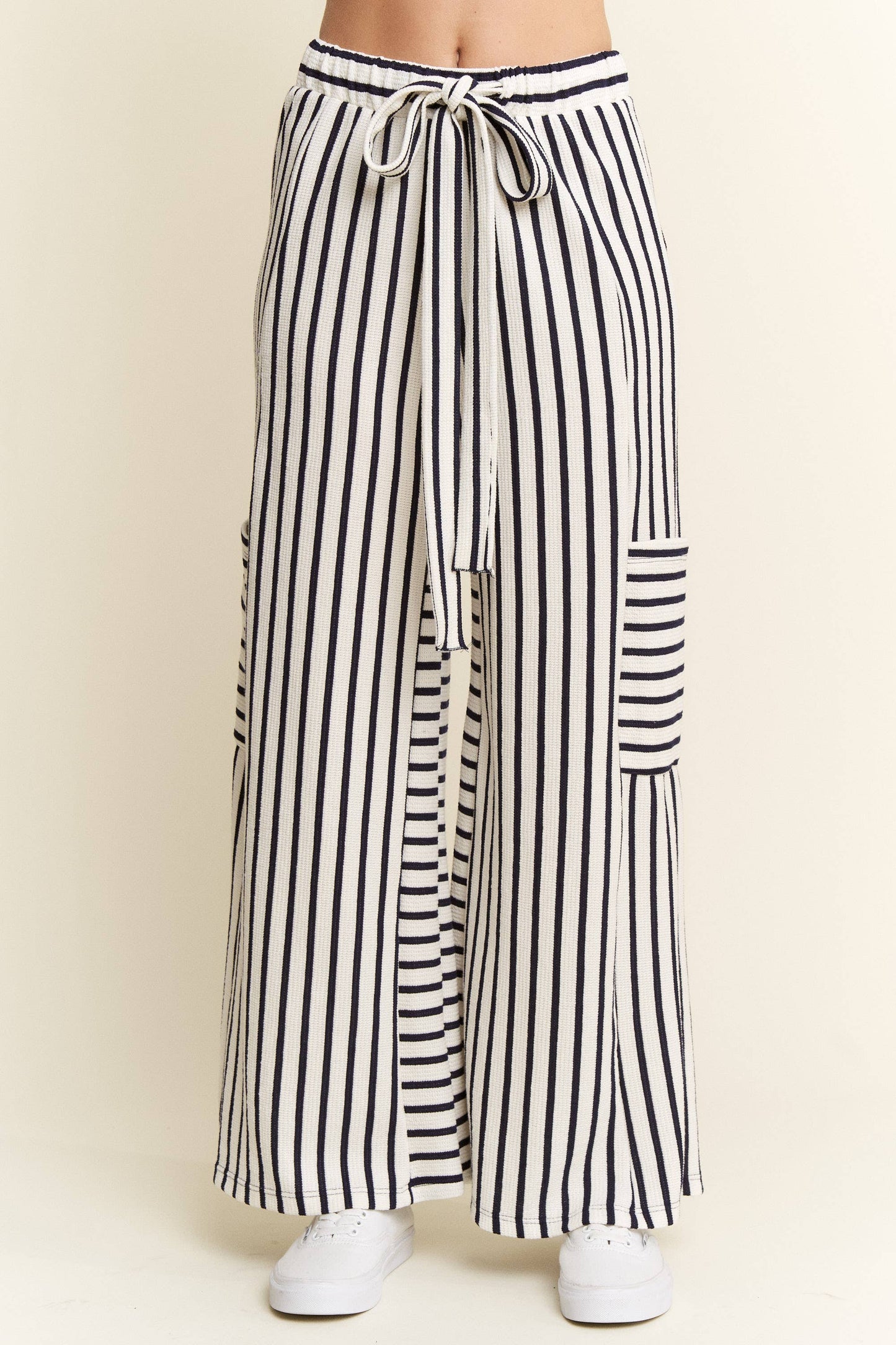 STRIPE WIDE LEG PANTS