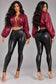 PLEATHER ZIP UP CROPPED JACKET