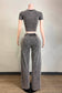 MINERAL WASH SAFETY PIN ASYM CUT TOP & PANT SET