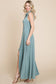 ETD-8903-PL Plus Size Solid Venezia V-Neck Maxi Dress
