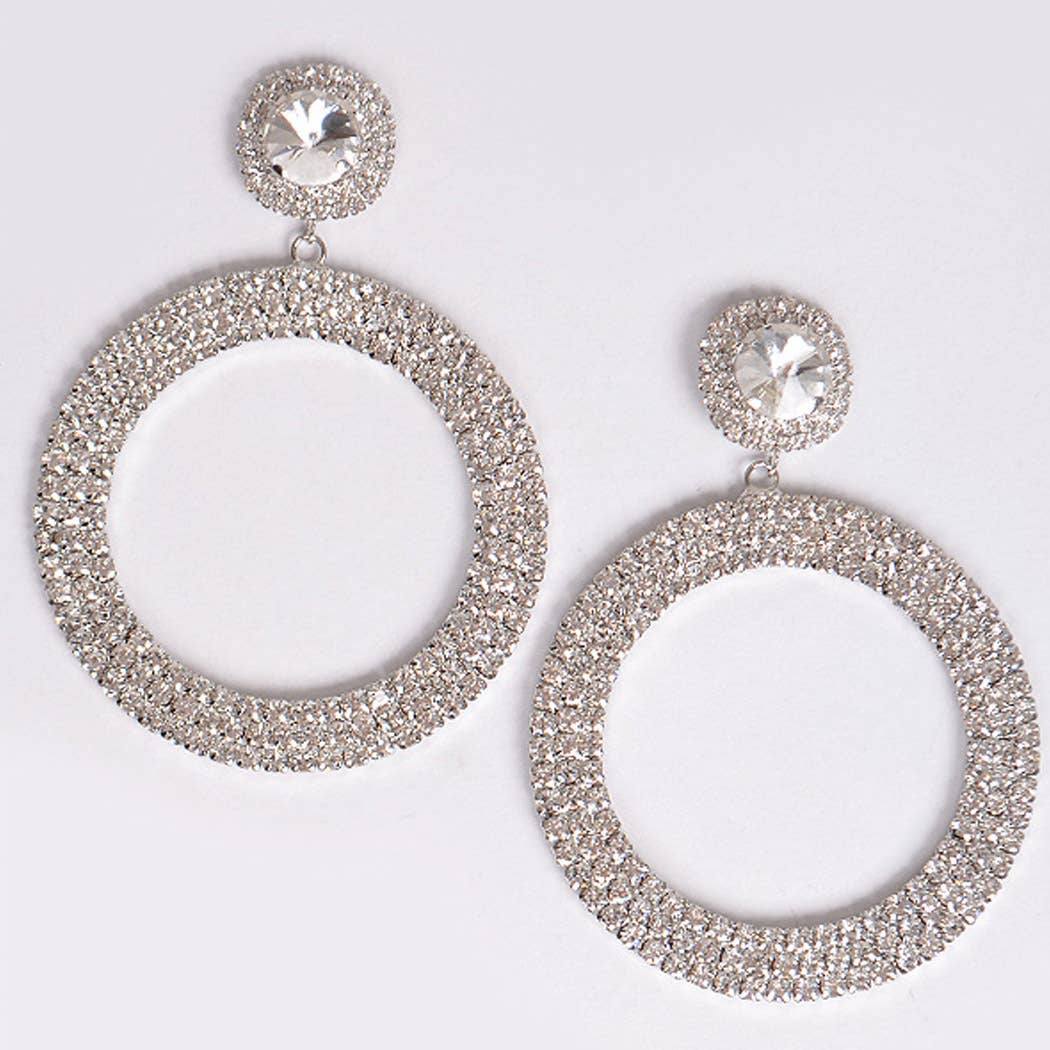 Luxury Rhinestone Circular Earrings