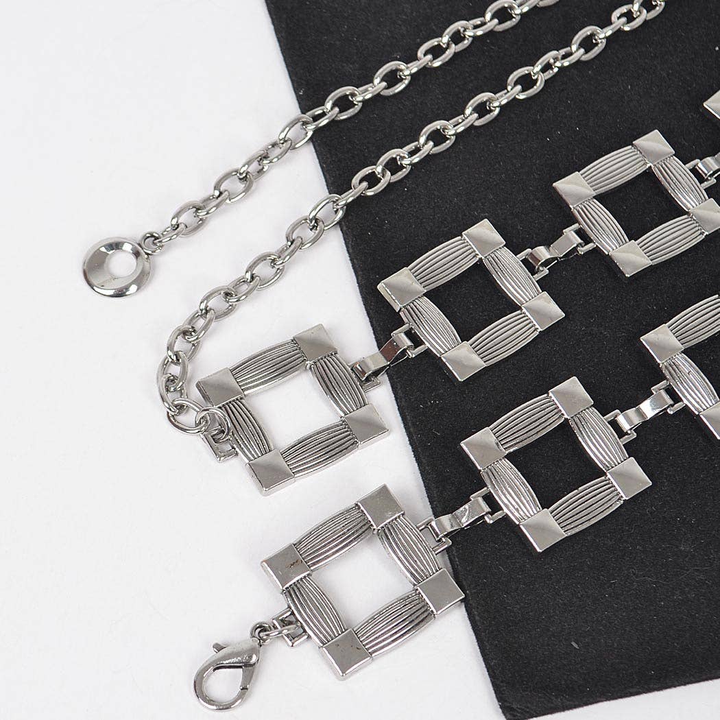 Square Metal Plus Size Chain Belt