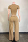 MINERAL WASH SAFETY PIN ASYM CUT TOP & PANT SET