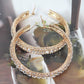 Multi Rhinestone 60mm Hoop Earring